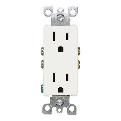 CONTACTO DOBLE DEC 15A 125V BLANCO  LEVITON